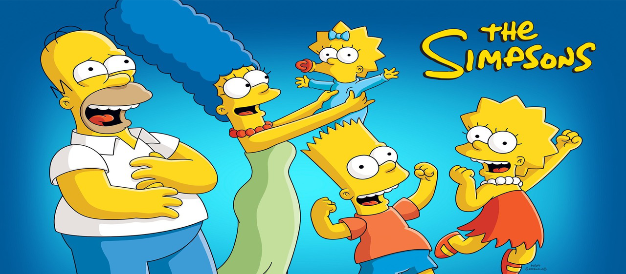 Familia Simpsons sorrindo.